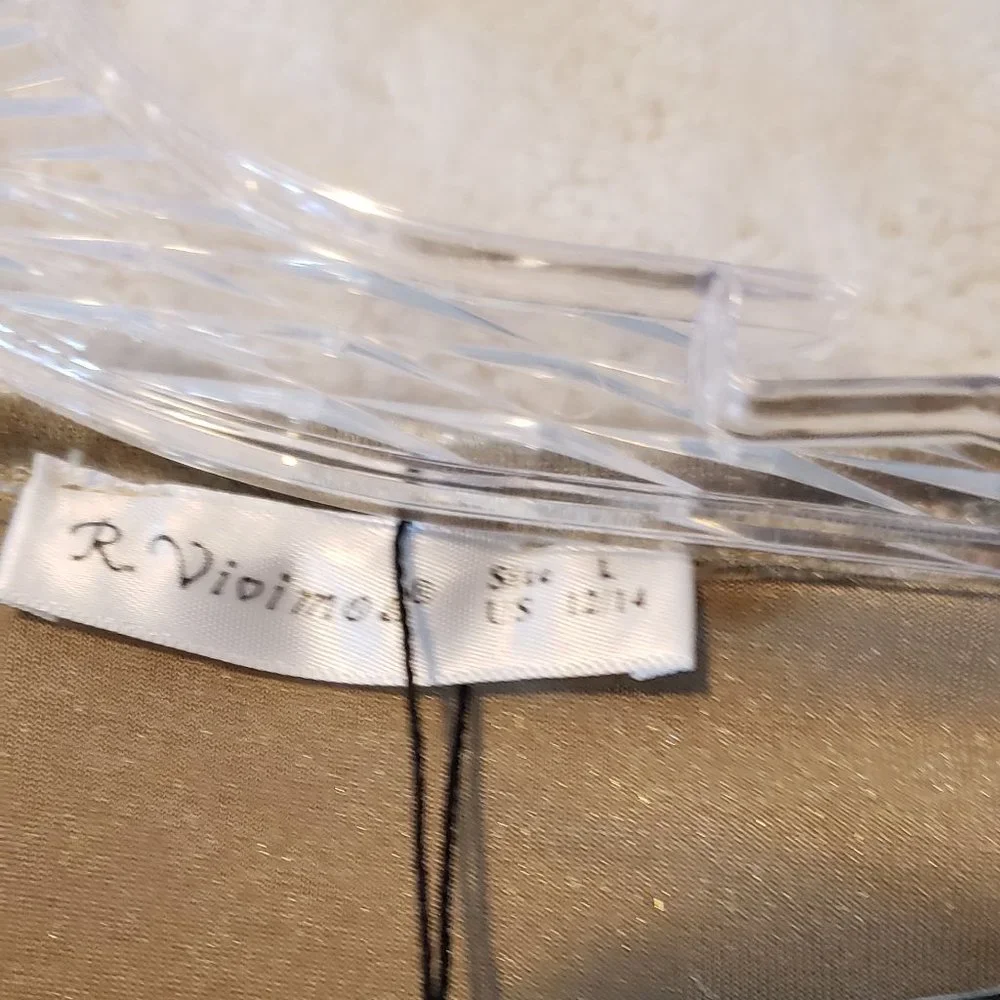 NWT R. Vivimos Crushed Gold Velvet Mini Dress Size L - Picture 3 of 5